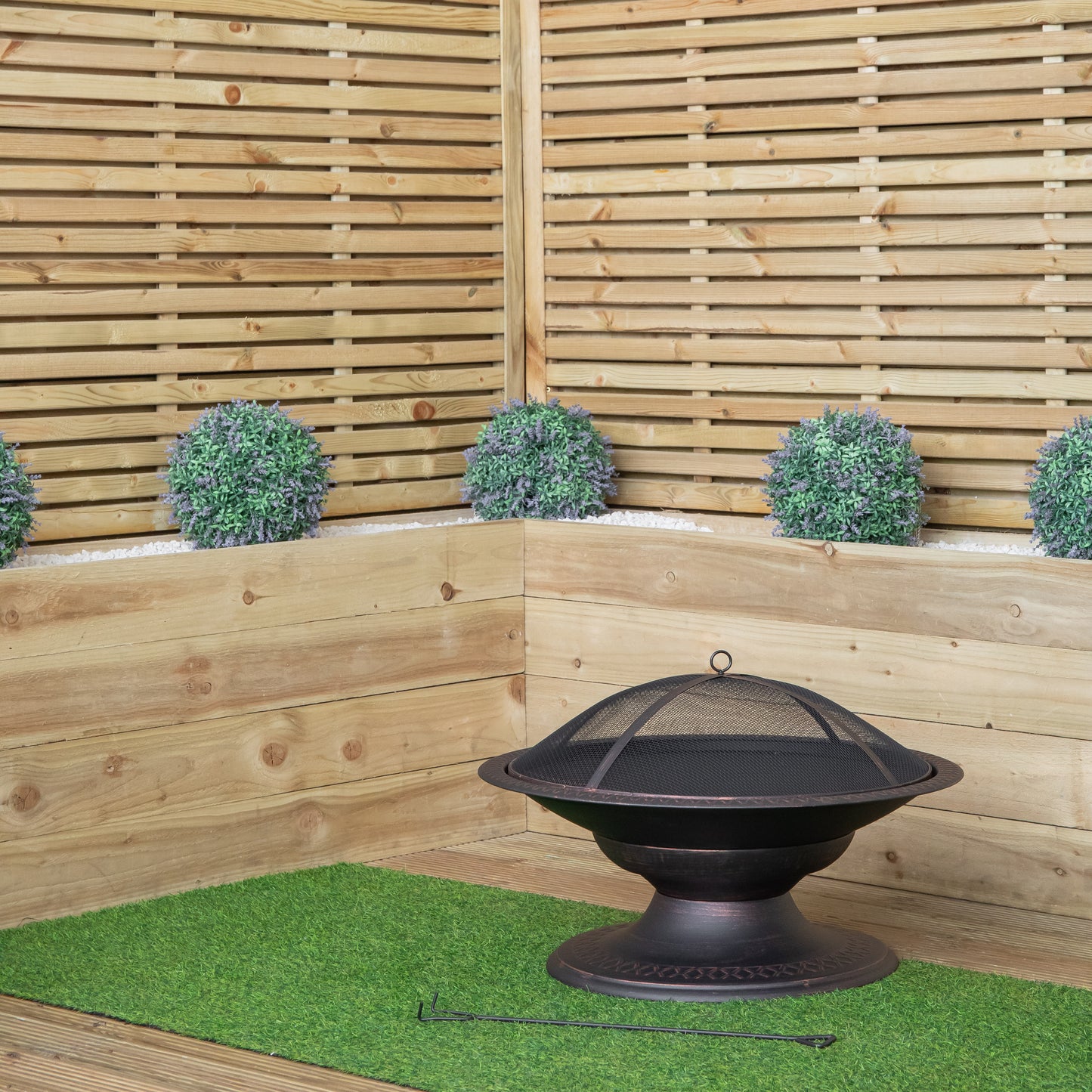 50cm Bronze Effect Steel Toscana Outdoor Garden Fire Pit