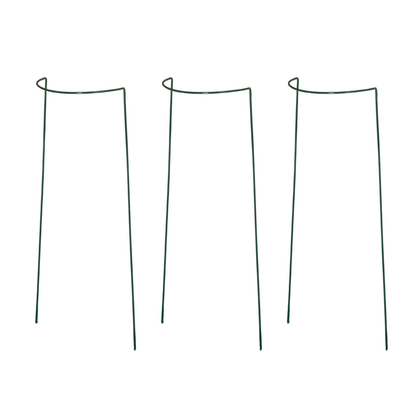 Pack of 3 Tom Chambers Urban Metal Green Herbaceous Garden Plant Support Arc 20cm x 60cm - Small