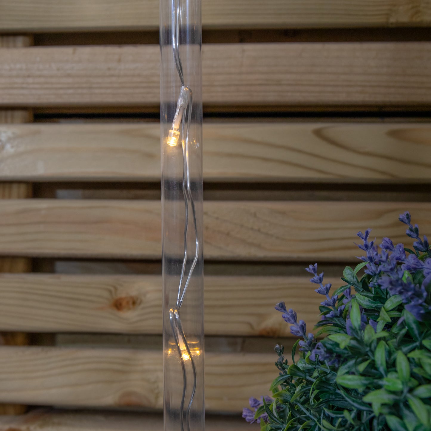 69cm Set of 4 Plastic Crystal Snowflake Pathfinder Christmas Lights with Warm White LEDs