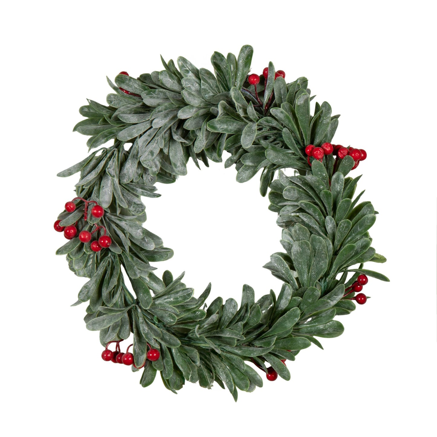 35cm Hanging Christmas Wreath with Red Berries