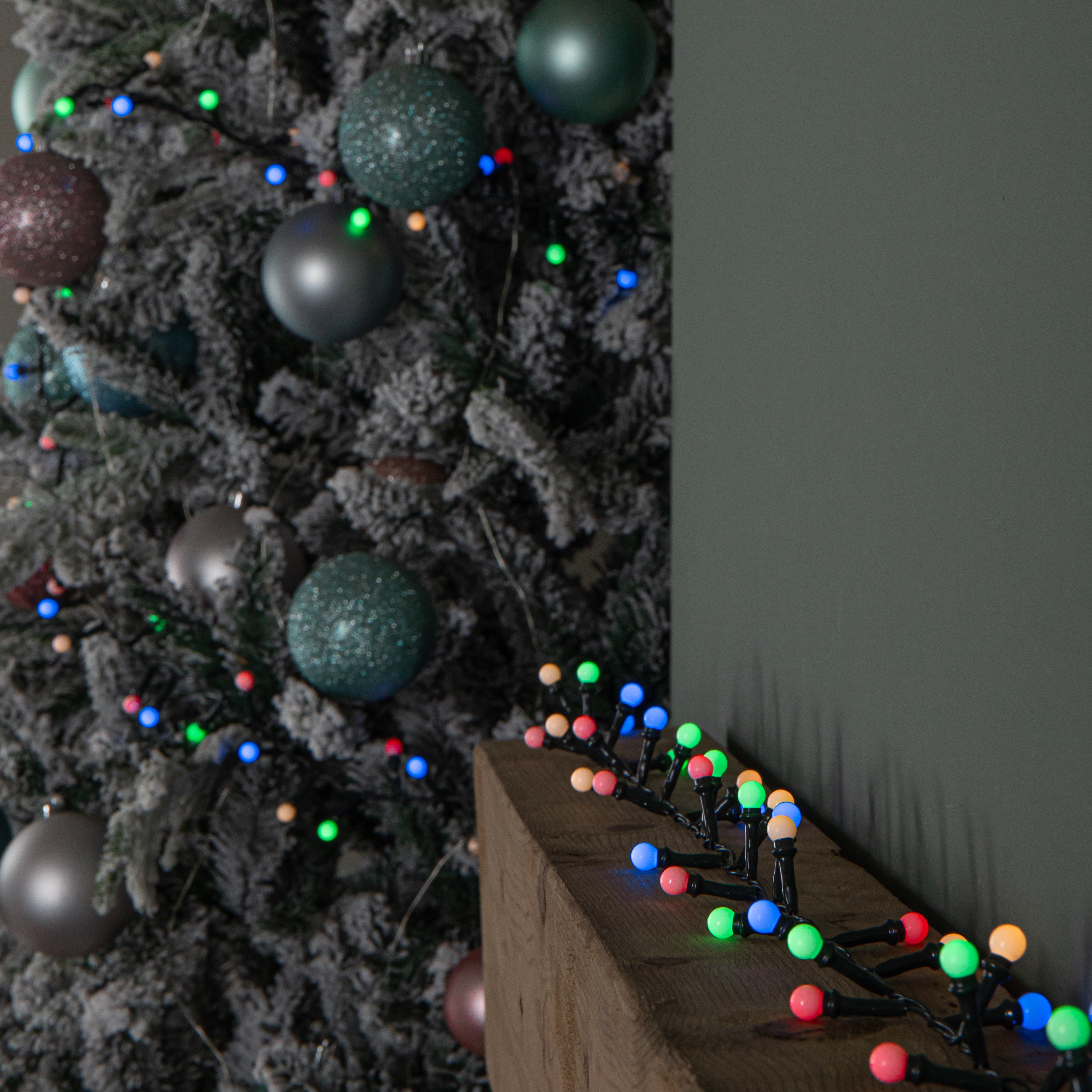 7.5m 300 LED Multi-Action Christmas Frosted Cap Berry String Lights with Timer in Multi-Coloured