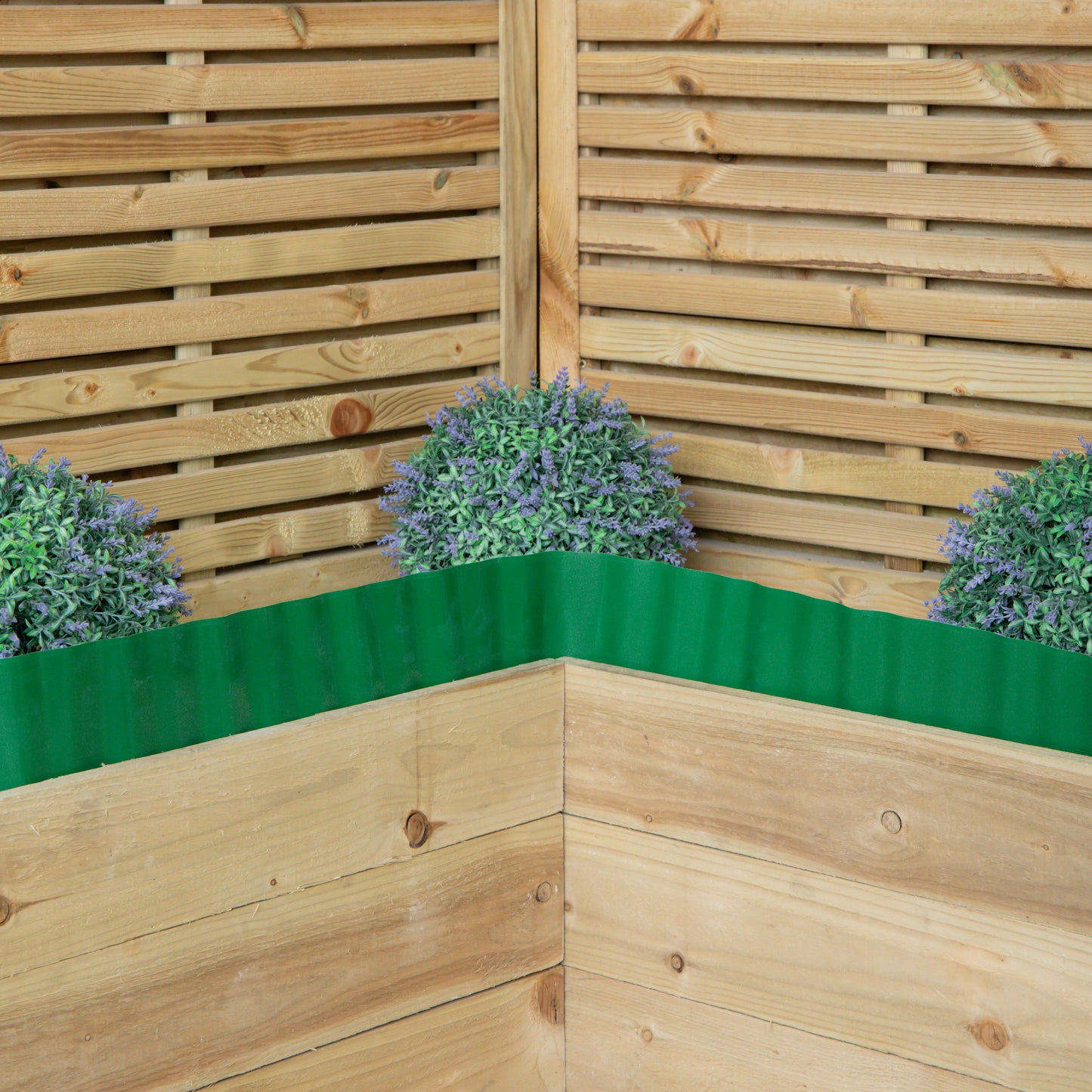 12cm x 6m Plastic Corrugated Lawn Garden Edging Border in Green