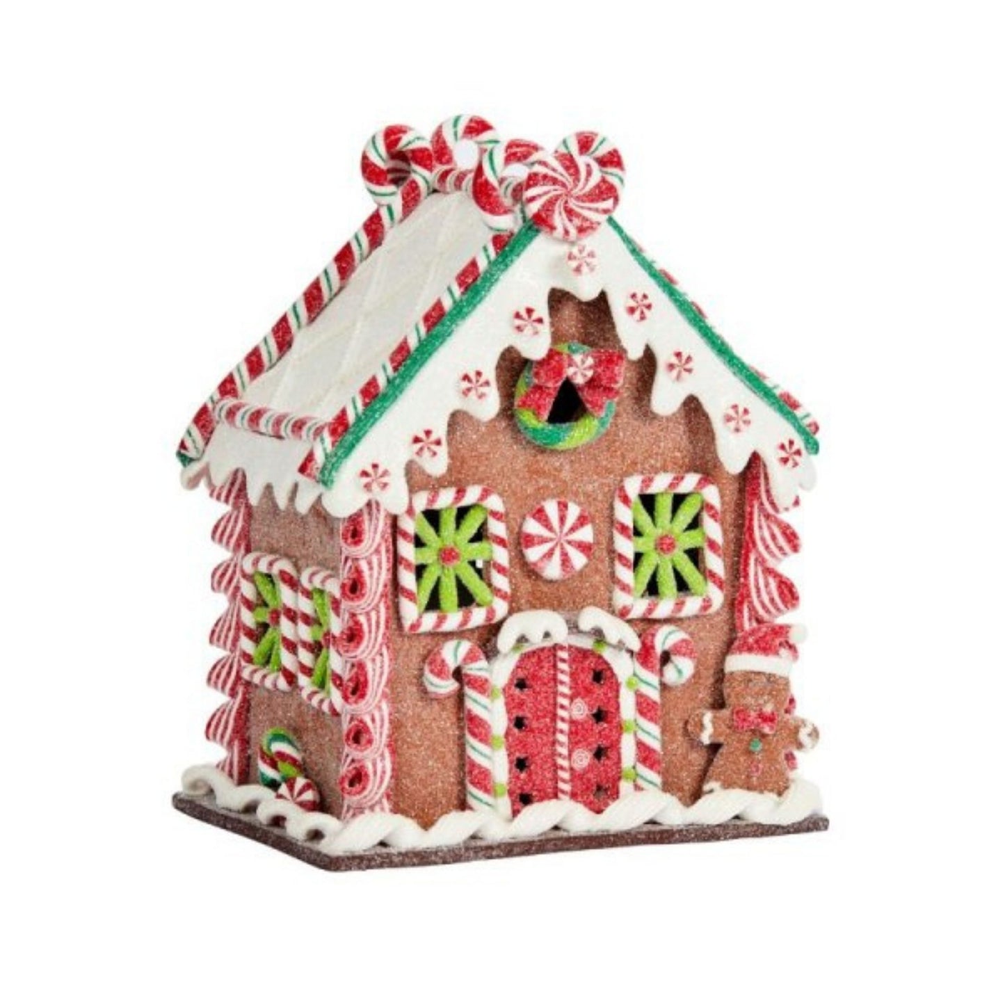 23cm Battery Operated LED Christmas Gingerbread Candy Chalet Decoration