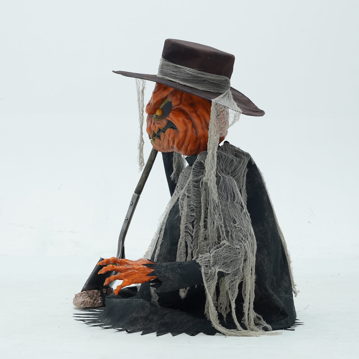 3ft Tall Pop-up Pumpkin Scarecrow Halloween Animatronic Decoration with LEDs