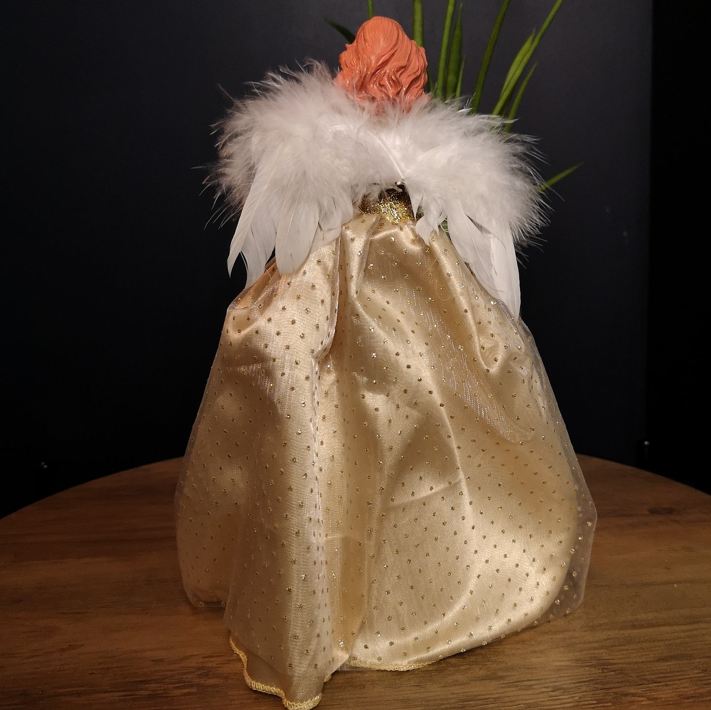 25cm Premier Christmas Tree Topper Angel Decoration with Feather Wings in Gold