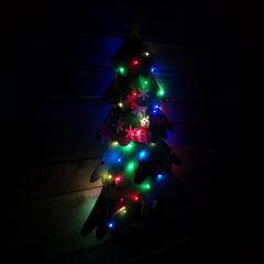 1.3m 33pcs DIY Felt Christmas Tree with Velcro Decorations and 50 Multicoloured LEDs
