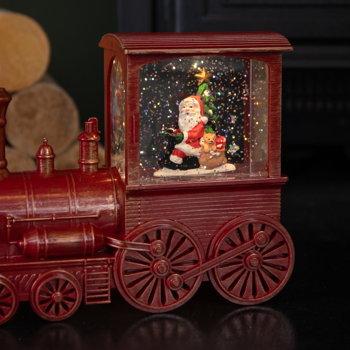 17cm Battery Operated Light up SnowSwirl All Aboard! Christmas Decoration with LEDs