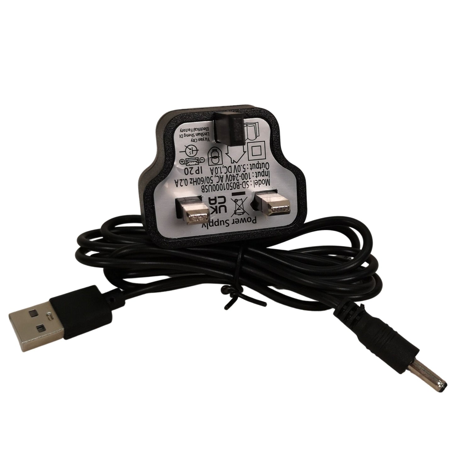 1.5m Black USB Adaptor Plug for Christmas SnowSwirl Decorations