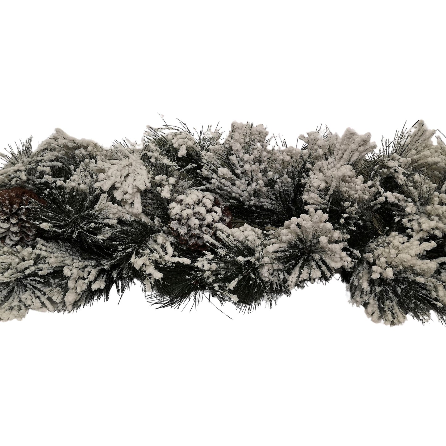 6ft (1.8m) Premier Christmas Snow Flocked Green Garland with Pine Cones