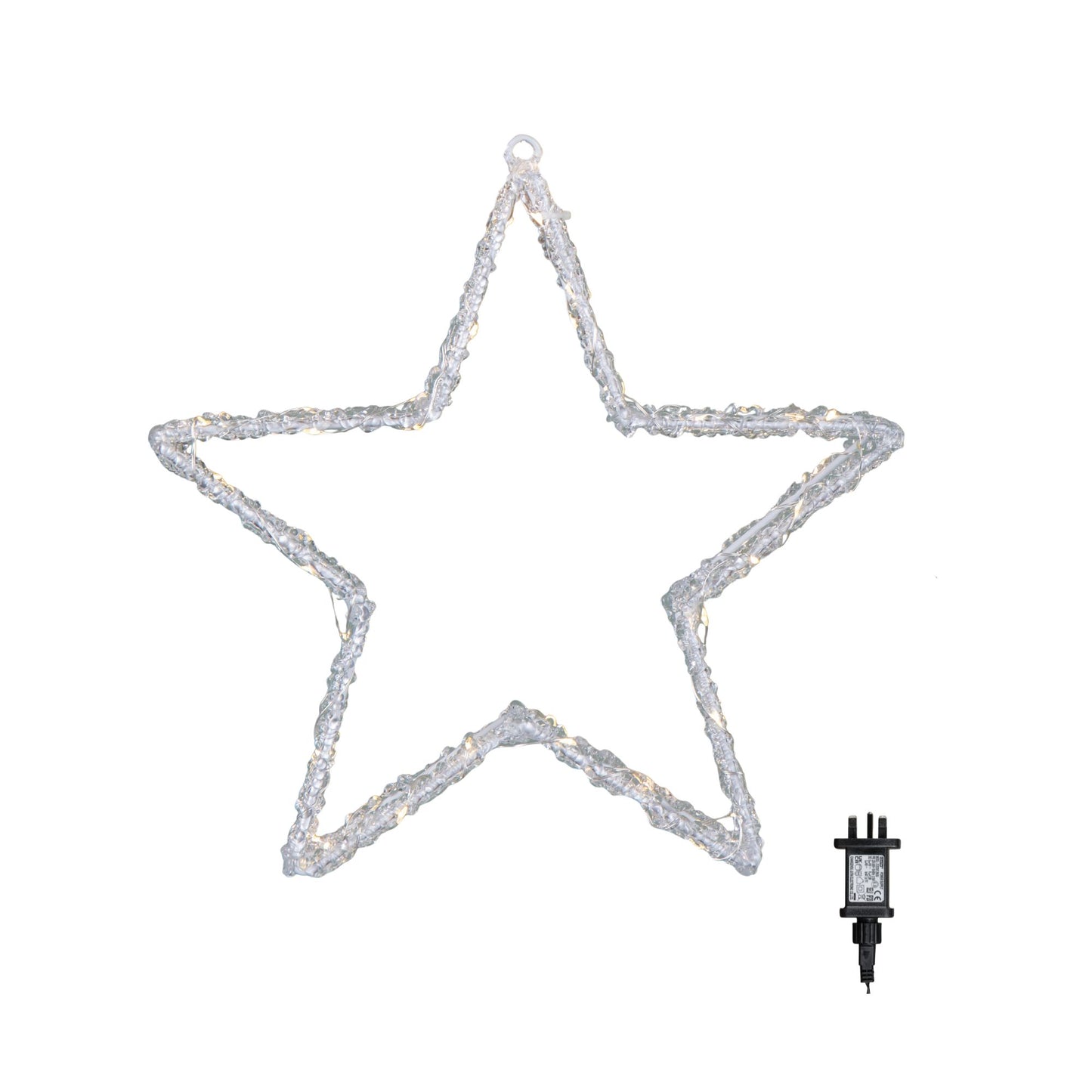 31cm Light up Acrylic Christmas Star with 50 Twinkling Warm White LEDs