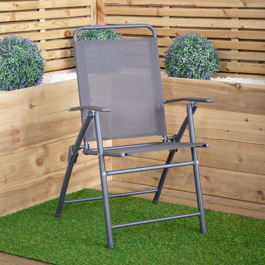 Factory Seconds: Samuel Alexander Multi-Position Folding Garden Patio Single Chair in Grey