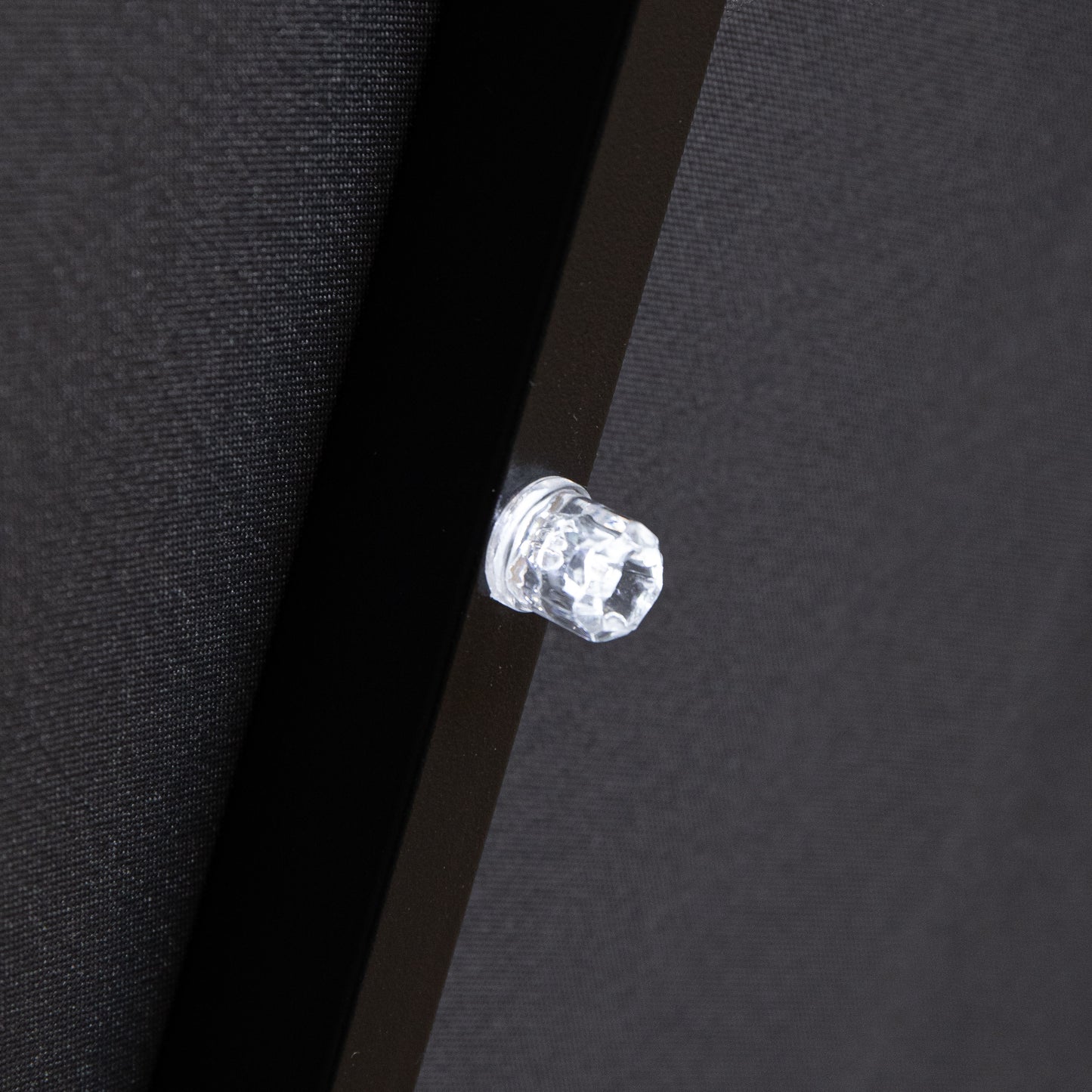 Samuel Alexander 3m Solar Powered Cantilever Lit Garden Parasol with Crank Handle & White LED Lights in Grey