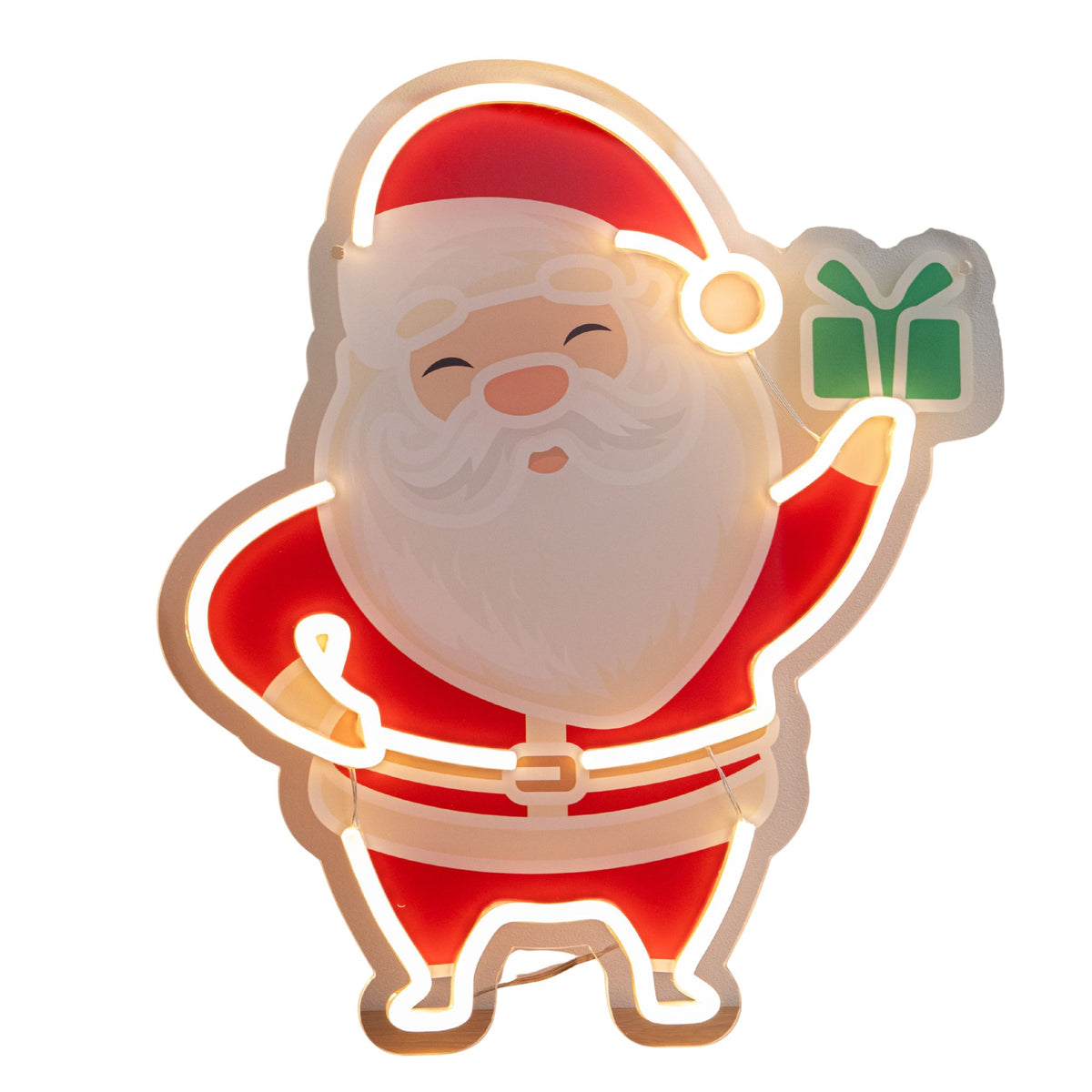 40cm Santa Christmas Neon Light with Warm White LEDs & USB Cable