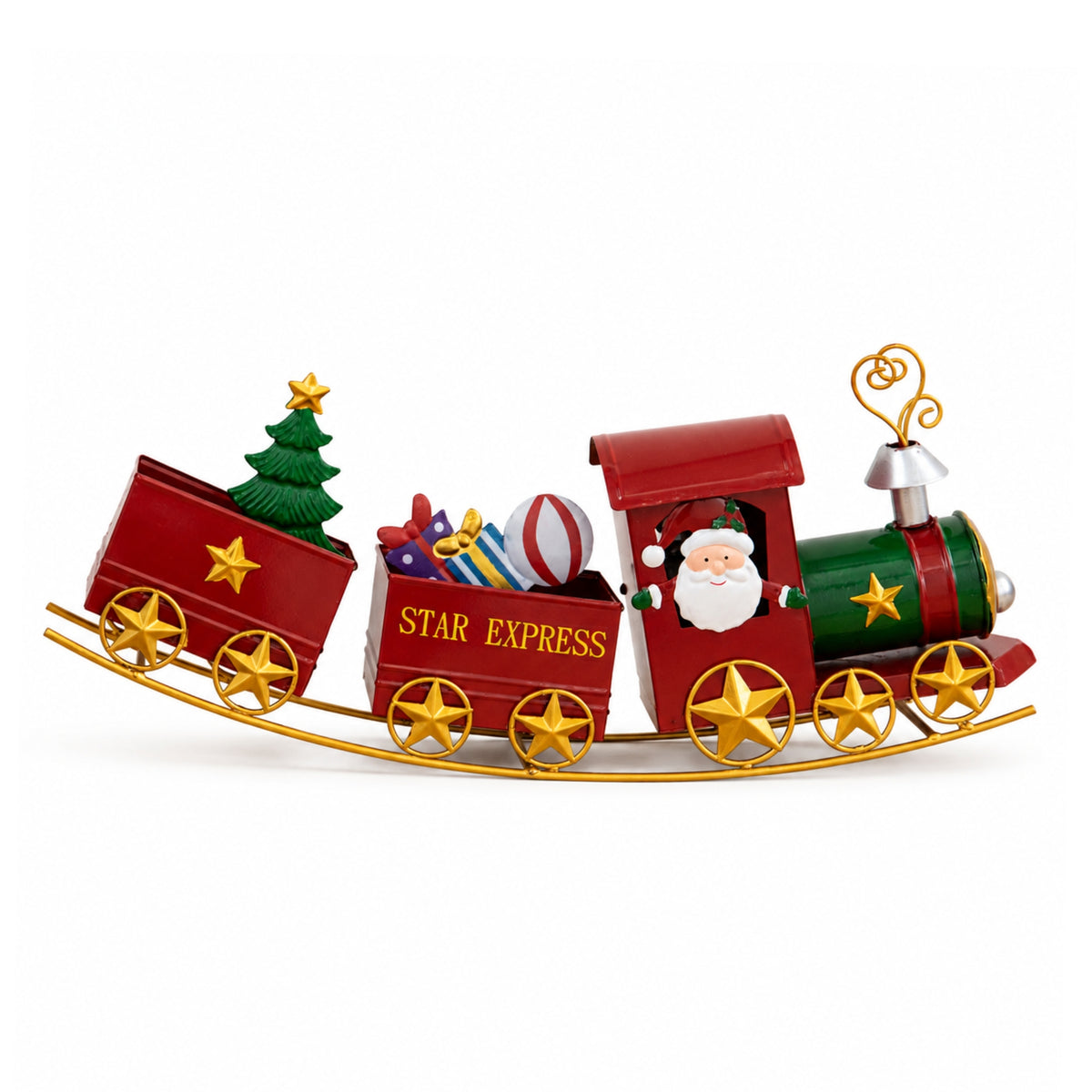 43cm All Aboard Santa's Star Express Hand Painted Christmas Train