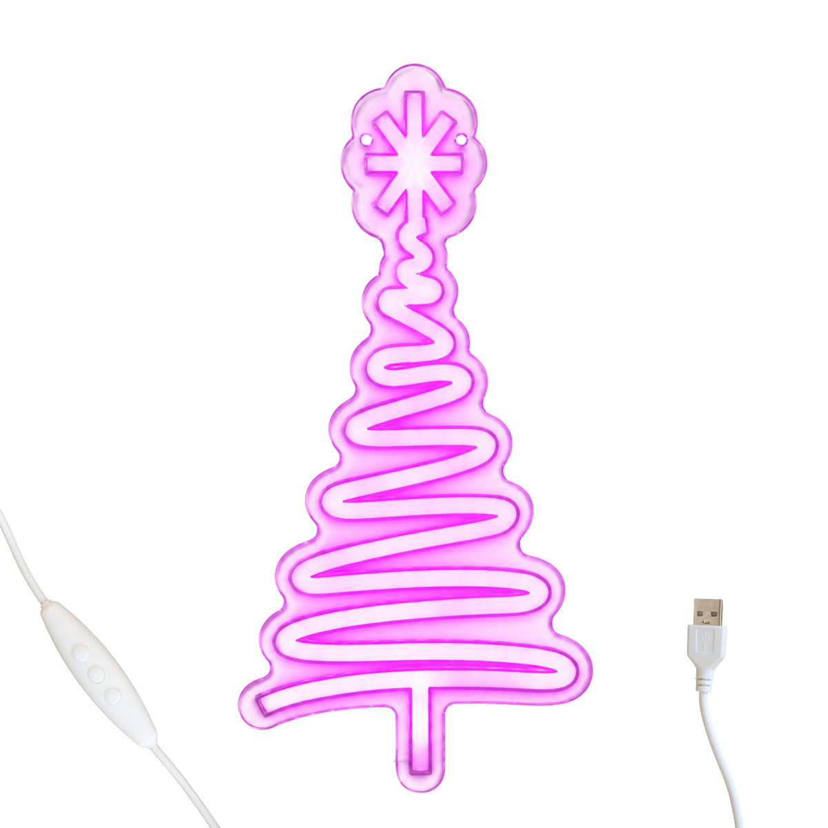 40cm USB Powered Neon Christmas Tree Light with Multi-Coloured LEDs