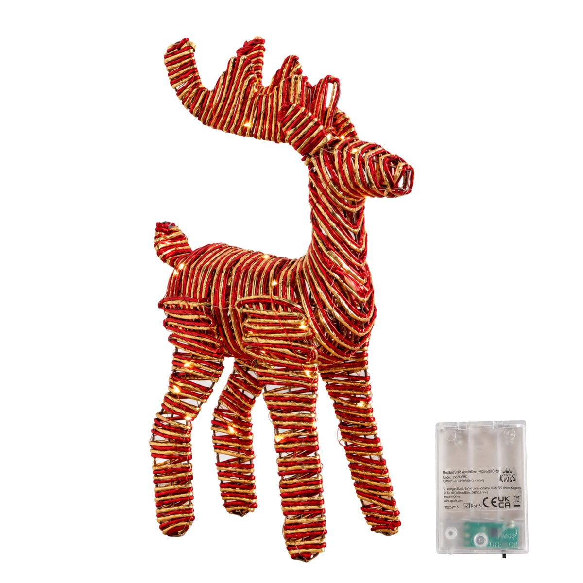40cm Light Up Christmas Reindeer with 50 Warm White LEDs