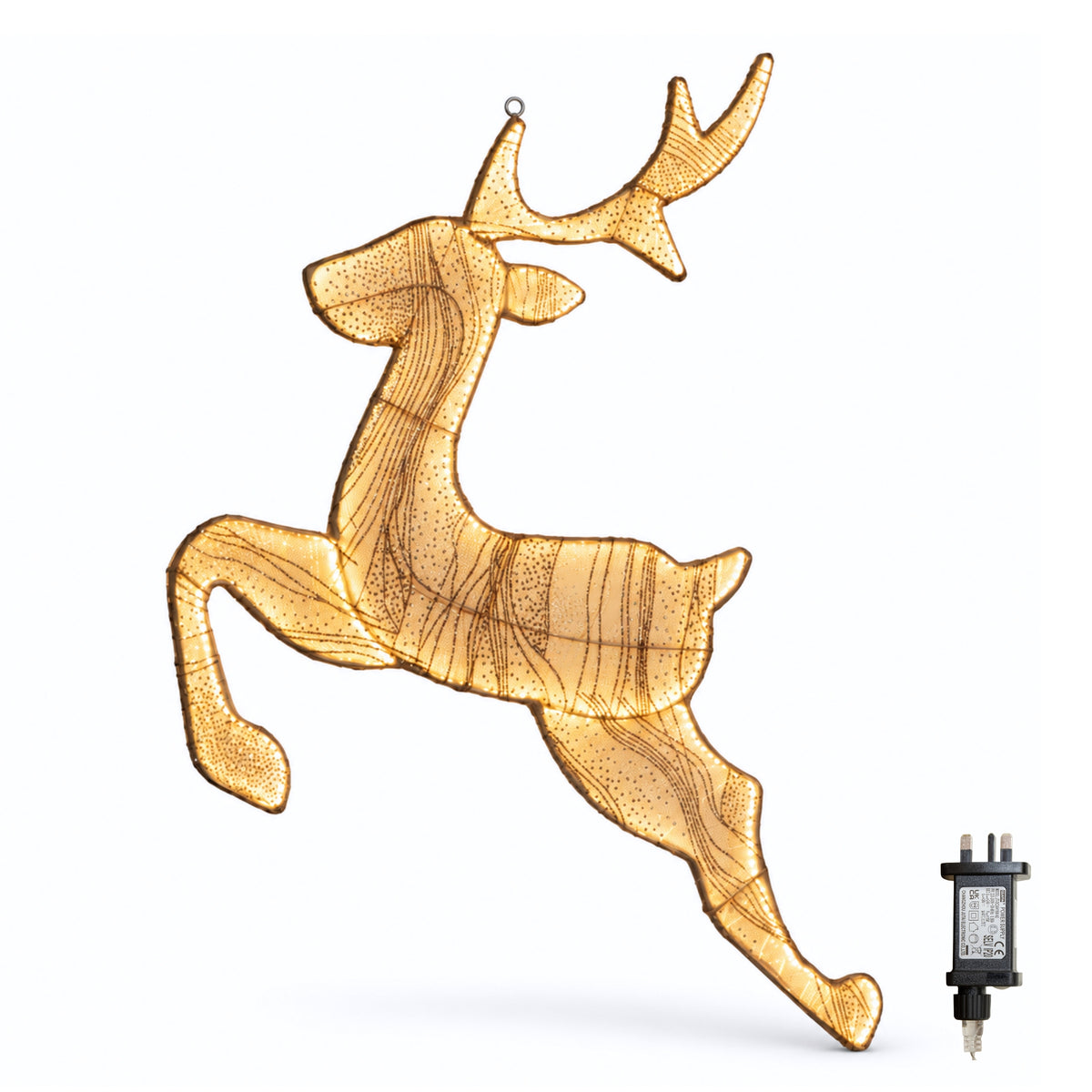71cm Light up Gold Aura Leaping Christmas Reindeer with LEDs