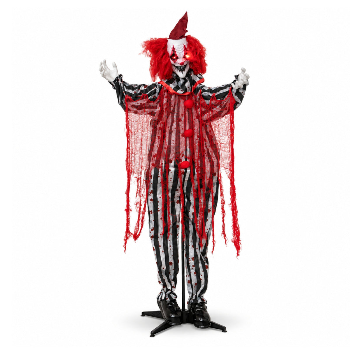 1.8m Animated Evil Clown Sound Activated Halloween Decoration with LEDs