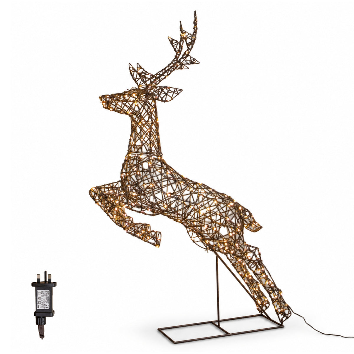 1.5m Light Up Prancing Stag Christmas Reindeer with 260 Warm White LEDs