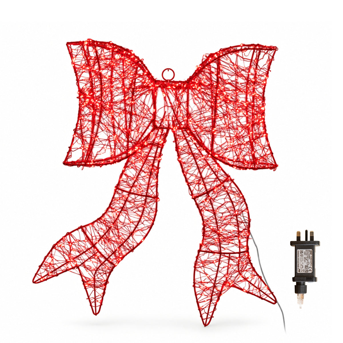 58cm Light up Red Galaxy Christmas Bow with 960 Red LEDs