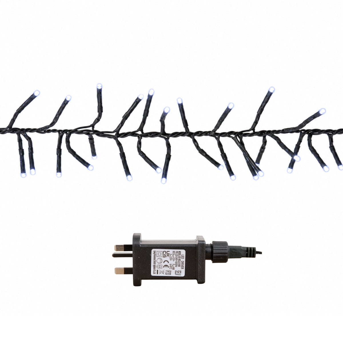 5m 500 LED Cluster Christmas String Lights in Cool White