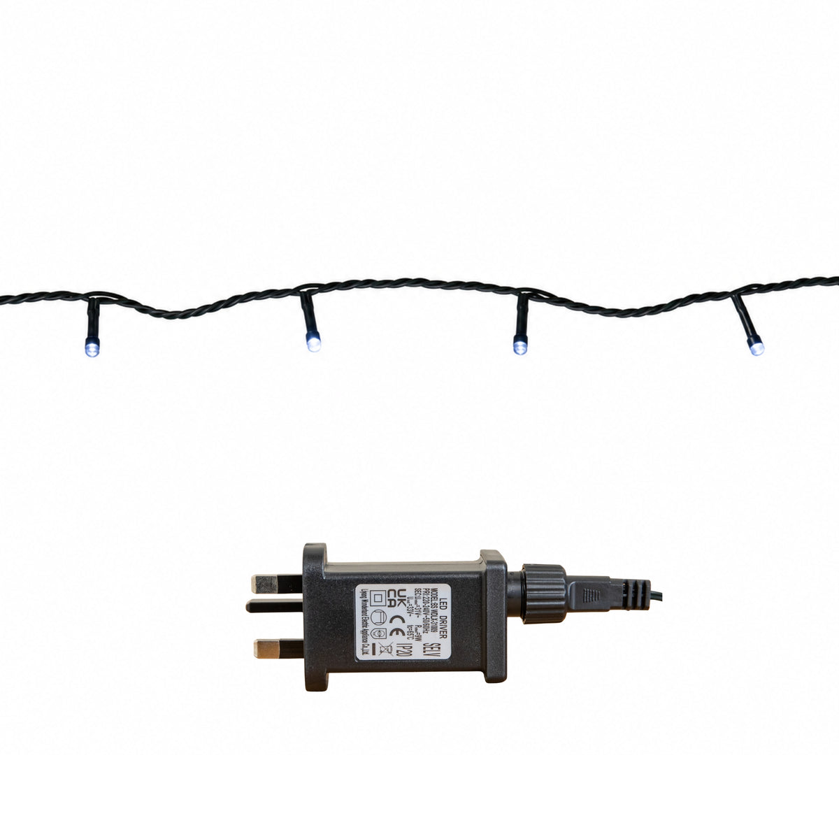 100m 1000 LED Multi-Action Christmas String Lights in Cool White