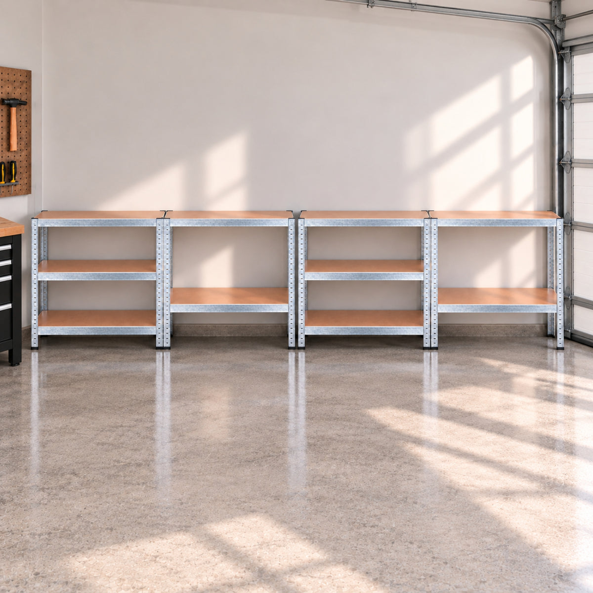 Set of 2 0.9m x 1.8m 5 Tier Heavy Duty Metal Shelving Storage Racking Unit