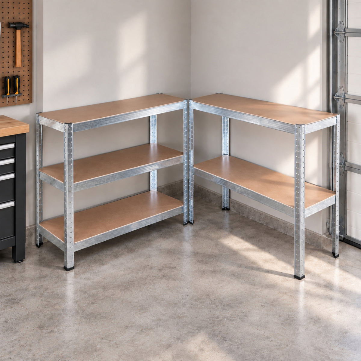 Set of 2 0.9m x 1.8m 5 Tier Heavy Duty Metal Shelving Storage Racking Unit