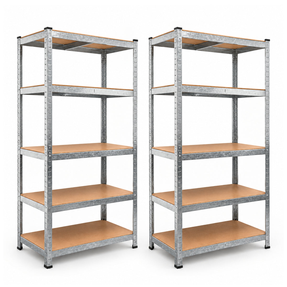 Set of 2 0.9m x 1.8m 5 Tier Heavy Duty Metal Shelving Storage Racking Unit