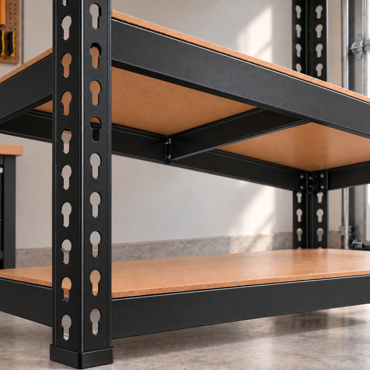 1.22m x 1.83m 5 Tier Heavy Duty Metal Shelving Storage Racking Unit in Black
