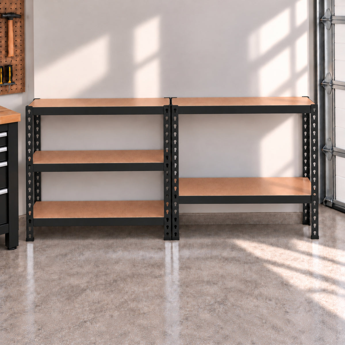 1.22m x 1.83m 5 Tier Heavy Duty Metal Shelving Storage Racking Unit in Black