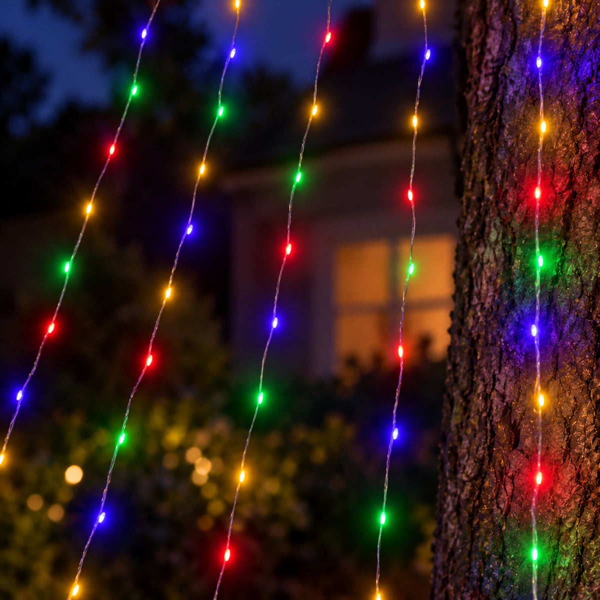 3m Two Tone Shooting Star Christmas Lights with 400 Multi-Coloured & Warm White LEDs
