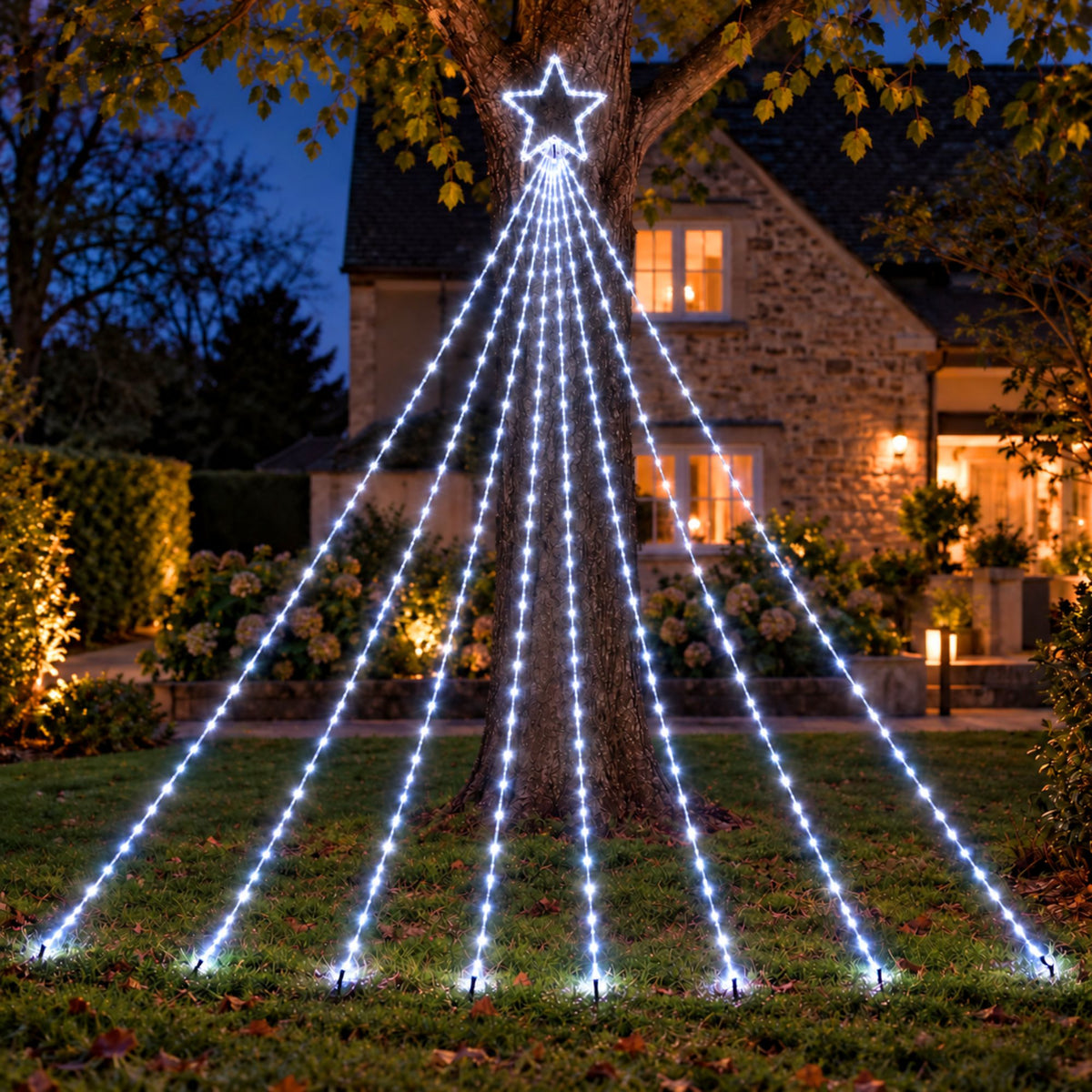 3m Two Tone Shooting Star Christmas Lights with 400 Cool White & Warm White LEDs