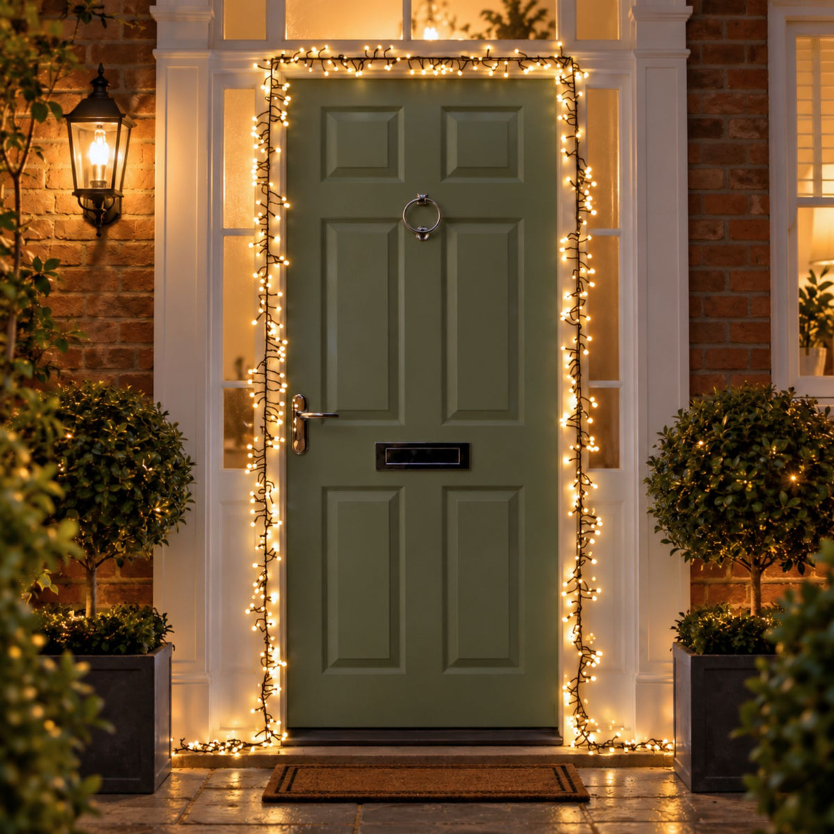 5.4m 420 LED Christmas Berry Cluster Lights Door Garland in Warm White