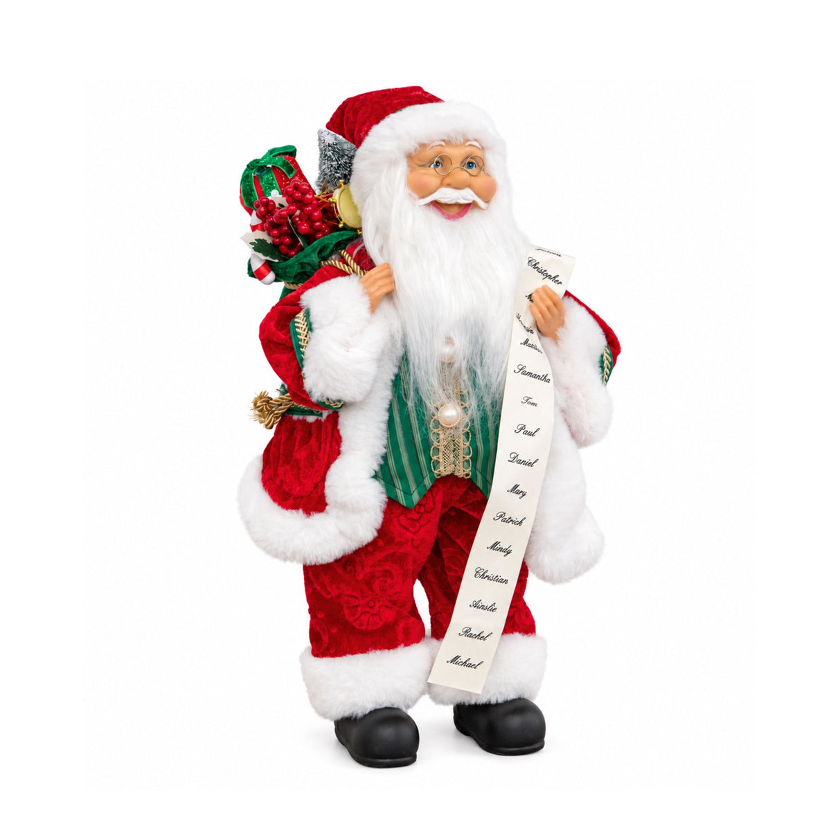40m Standing Santa Claus Christmas Decoration with Gift Sack