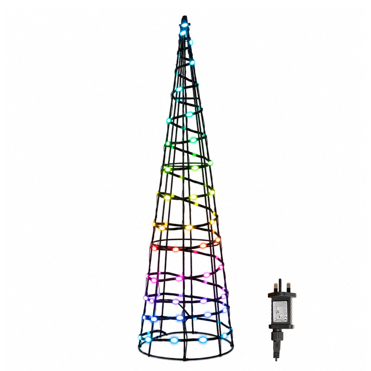 60cm Light up Black Christmas Cone with Remote Control & RGB LEDs