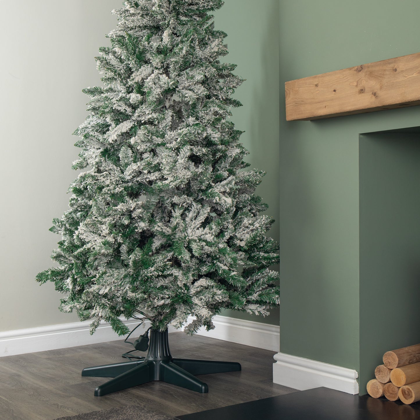 20cm x 65cm Green Rotating Christmas Tree Stand for 2.4m Max Tree Height