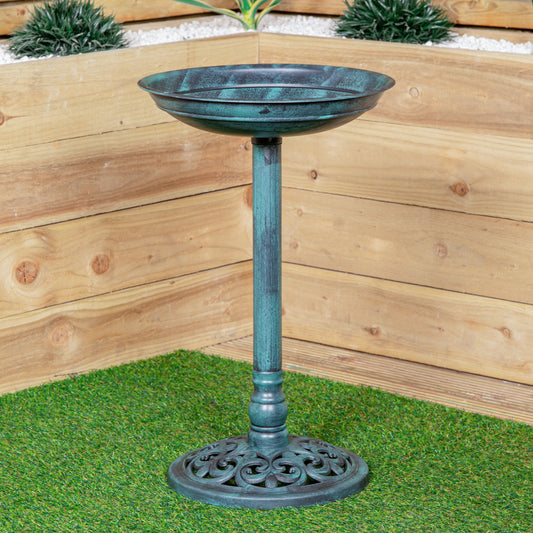 63cm Verdi Green Traditional Garden Patio Resin Bird Bath