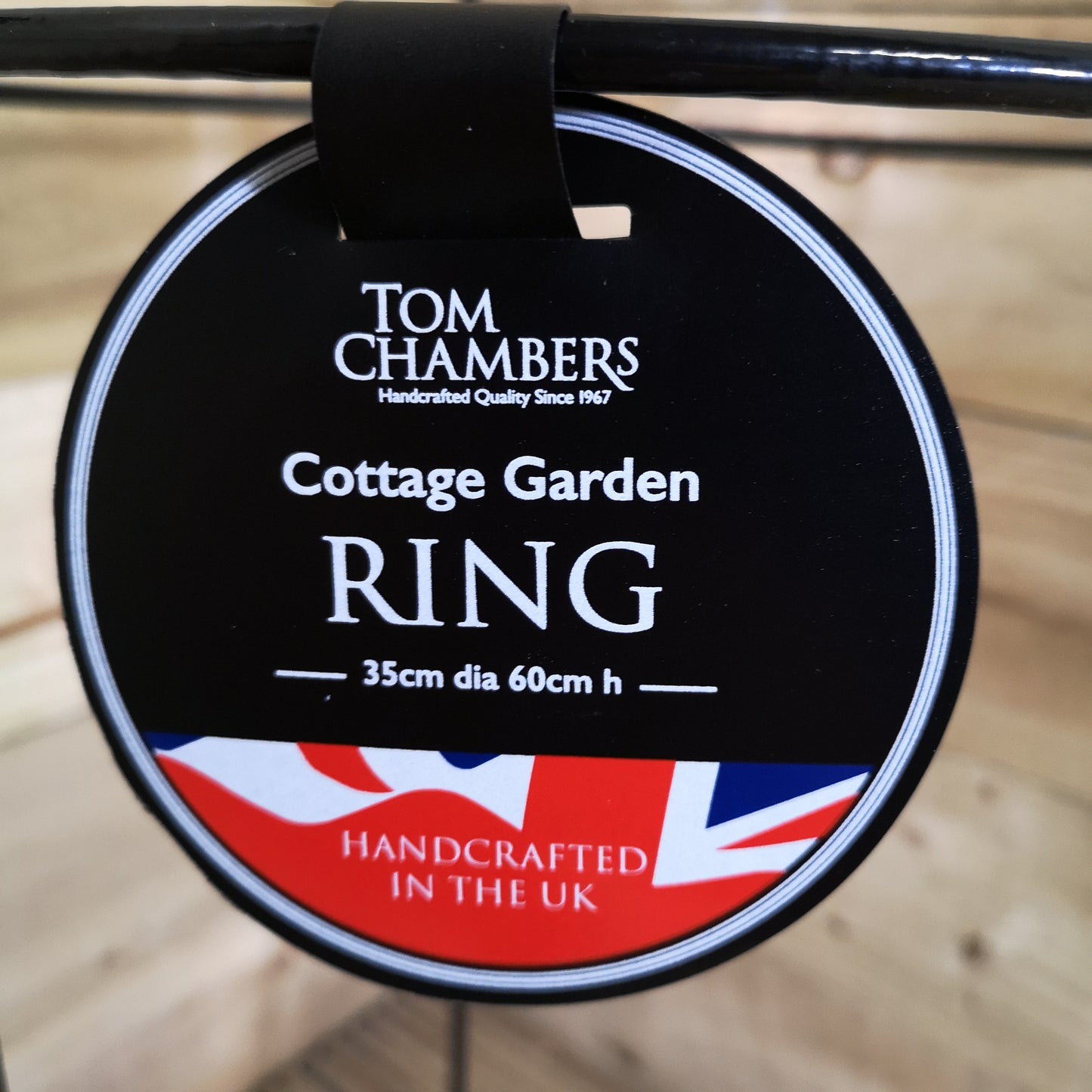 10 Pack of Small 60cm x 35cm Heavy Duty Black Steel Herbaceous Garden Plant Support Ring