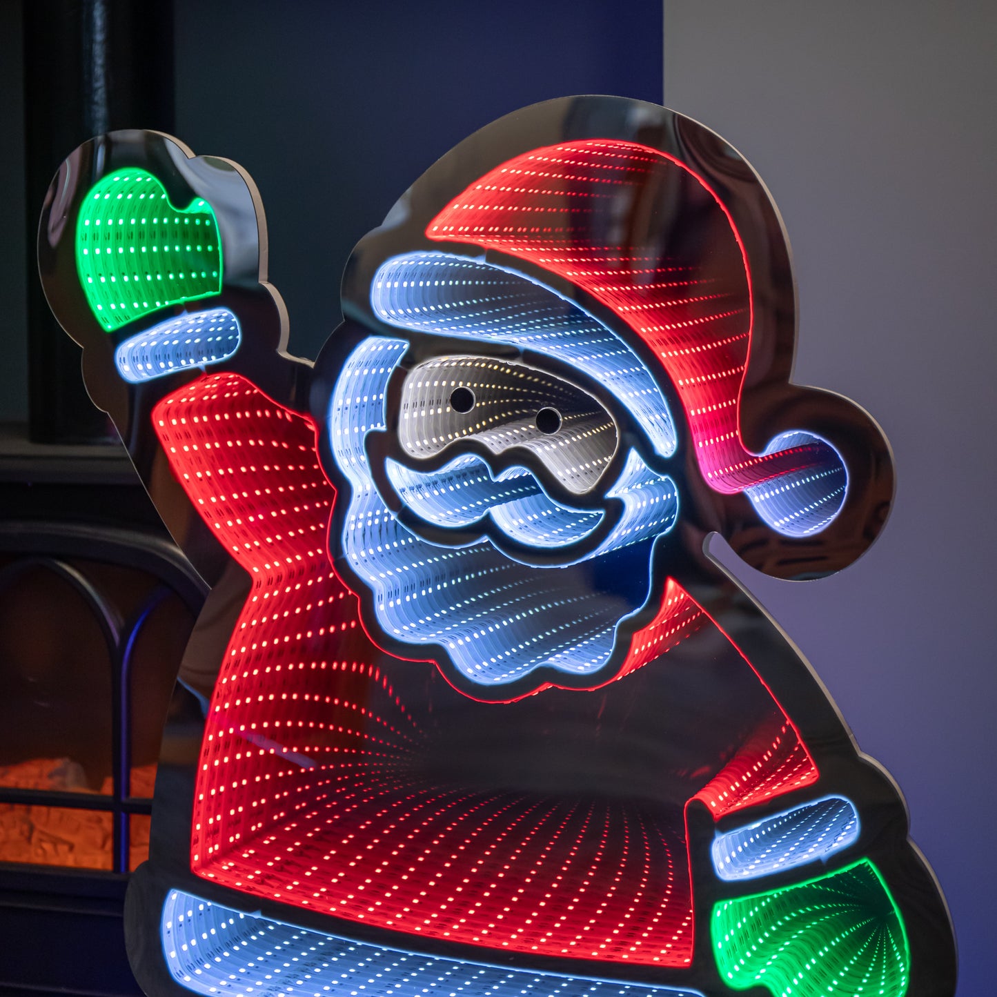 74cm LED Infinity Light Waving Santa