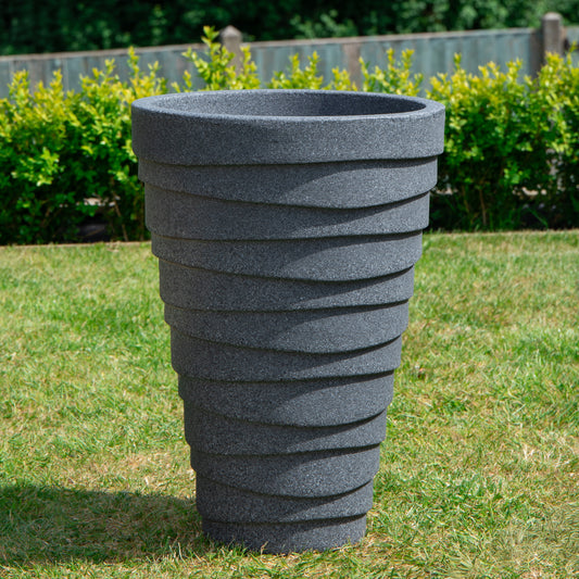 33cm Large Trojan Garden Plant Pot in Dark Grey