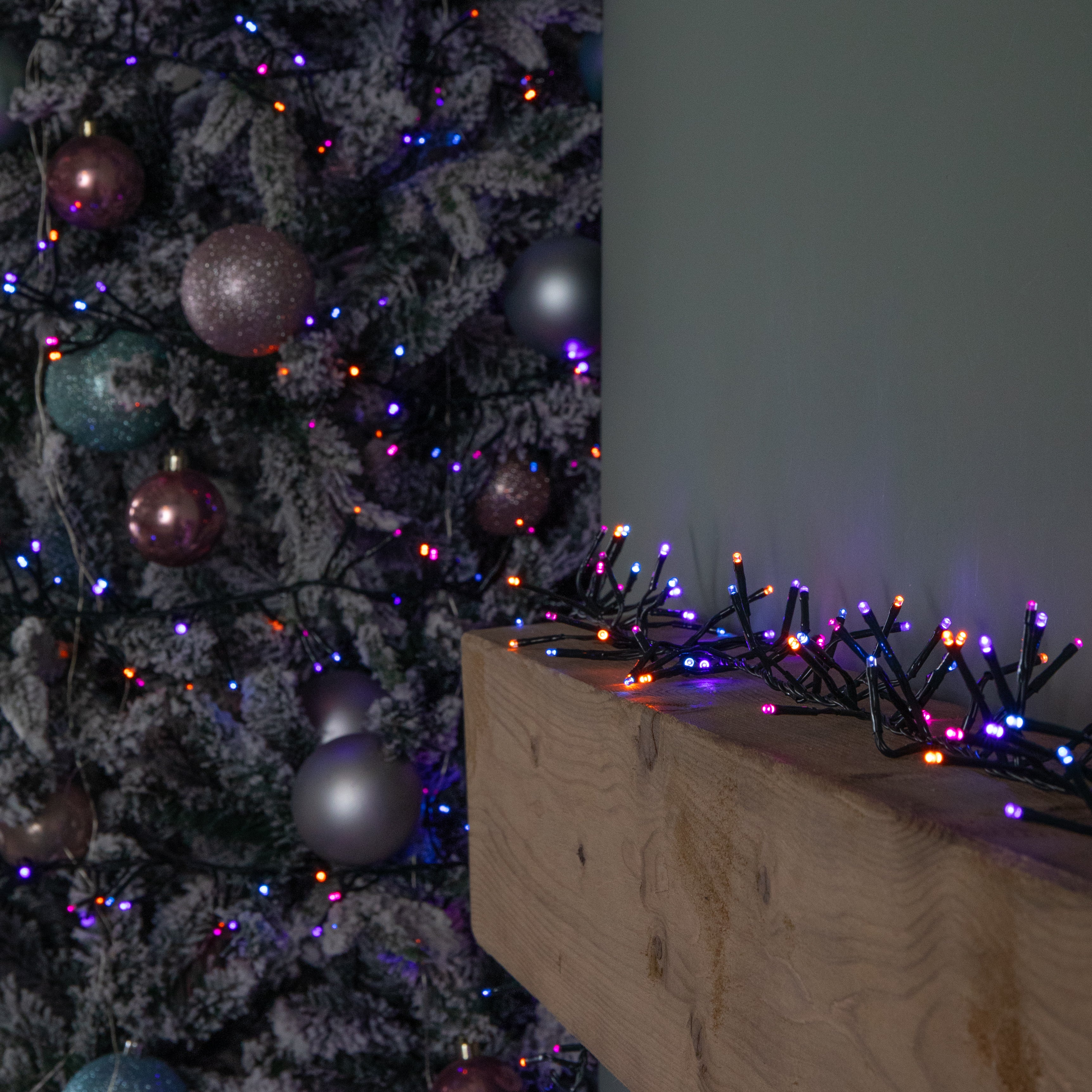 62.5m 5000 LED Christmas Cluster Multi-Action String Lights with Timer in Rainbow