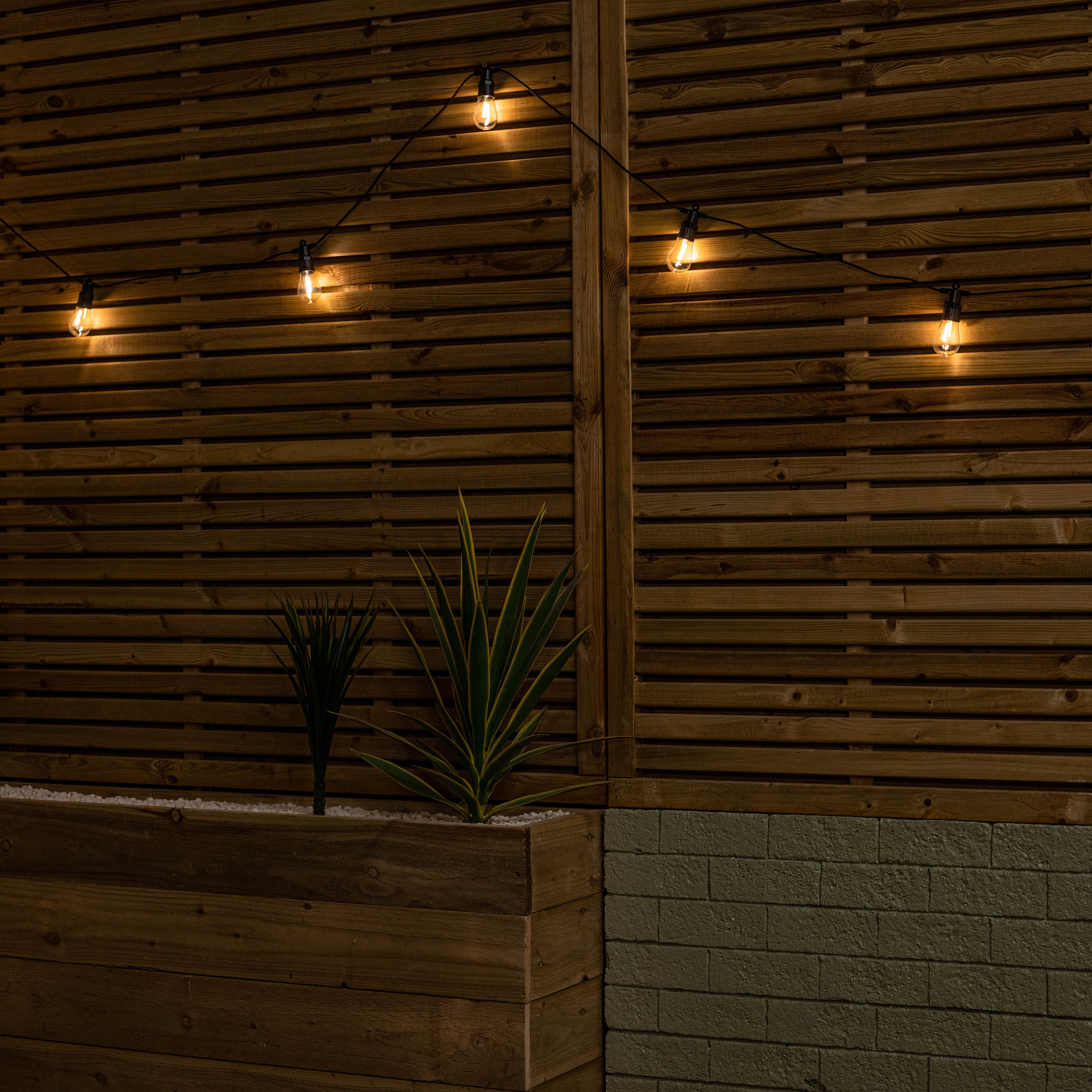 Set of 20 Indoor Outdoor Connectable Vintage Festoon Lights with Warm White LEDs