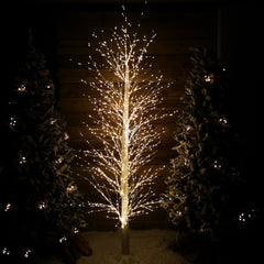7ft (2.1m) White Modelling Micro Dot Tree with 1,700 Twinkling LEDs in Warm white 