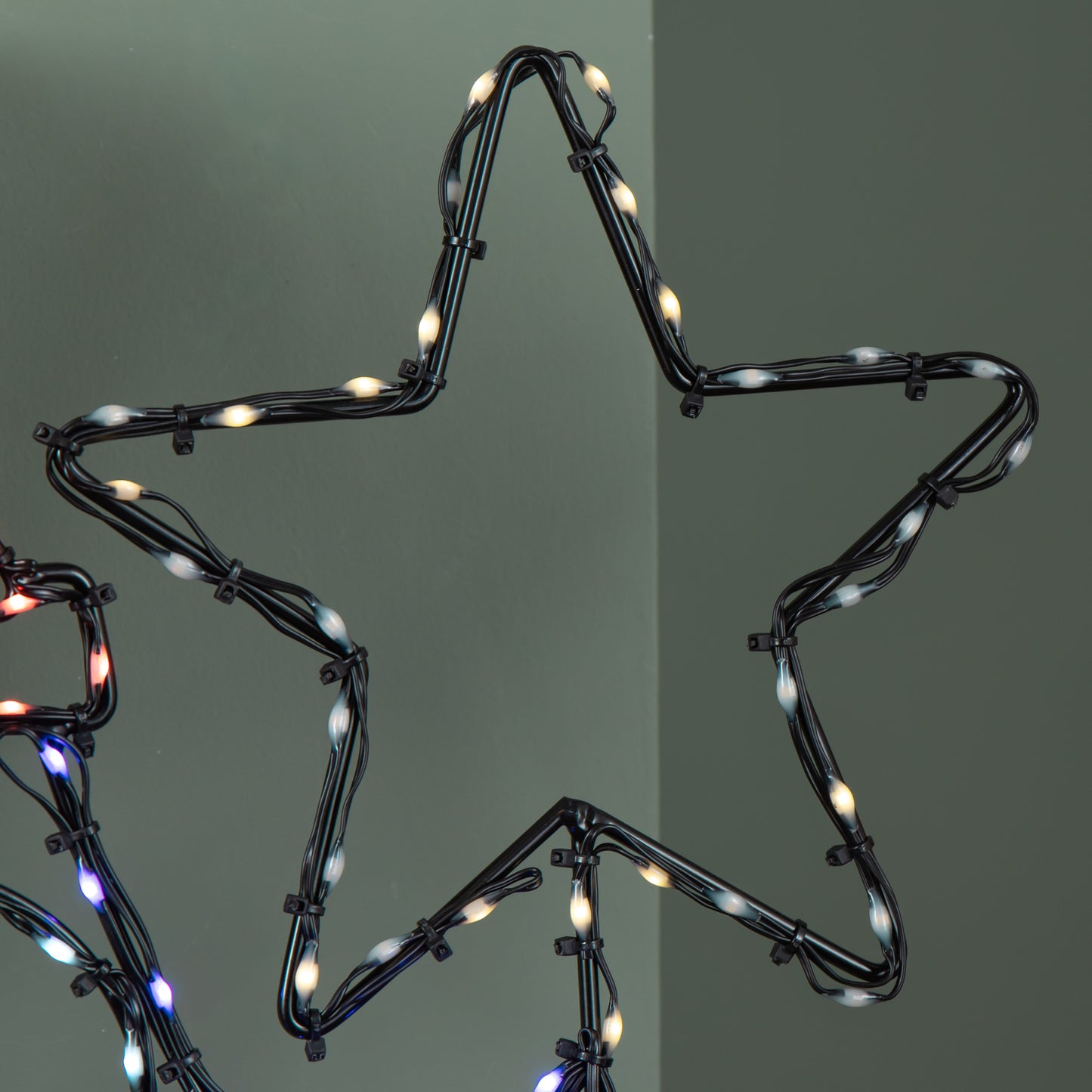 58cm x 52cm Light up FlexiBrights Christmas Penguin with Star & 221 Multi-Coloured LEDs