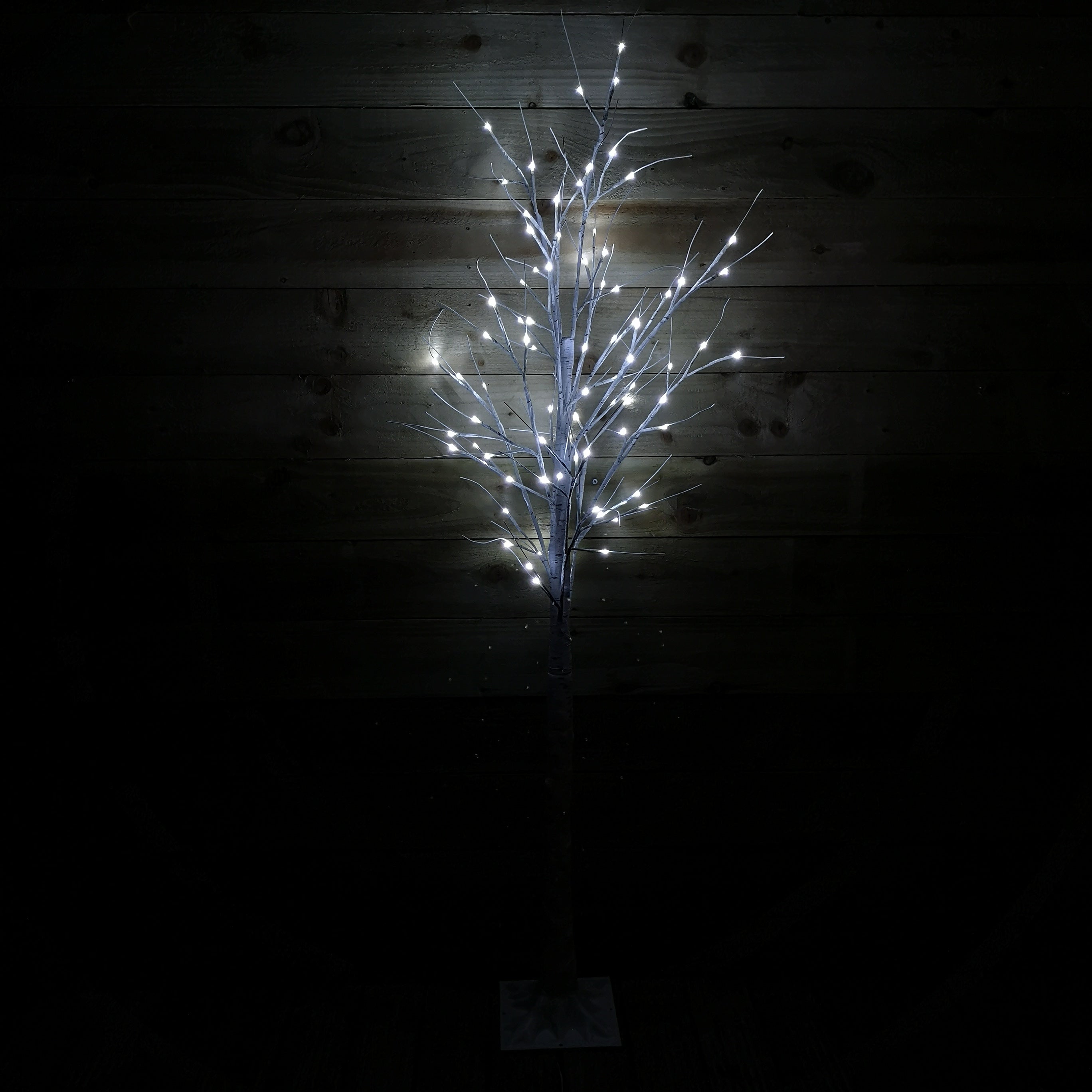 1.8m (6ft) Indoor Outdoor Christmas Lit Birch Tree with 80 Ice White LEDs
