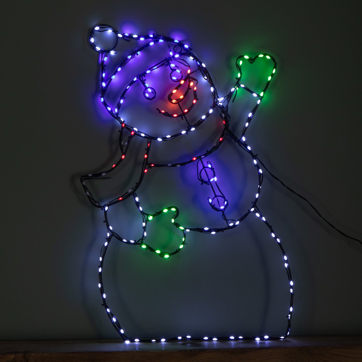 60cm x 38cm Light up FlexiBrights Christmas Snowman with 177 Multi-Coloured LEDs