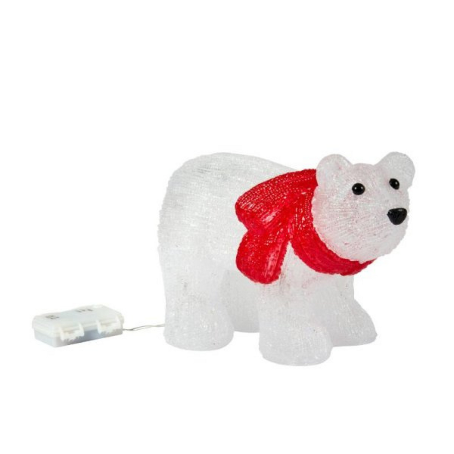 20cm Battery Powered Light up Christmas Ice Polar Bear Cub with Cool White LEDs