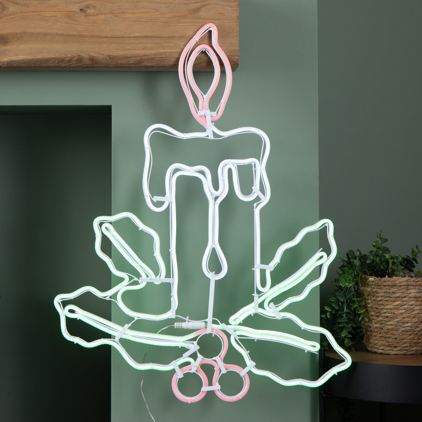 72cm Light up Neon Flex Effect Christmas Candle Decoration with Multi-Coloured LEDs