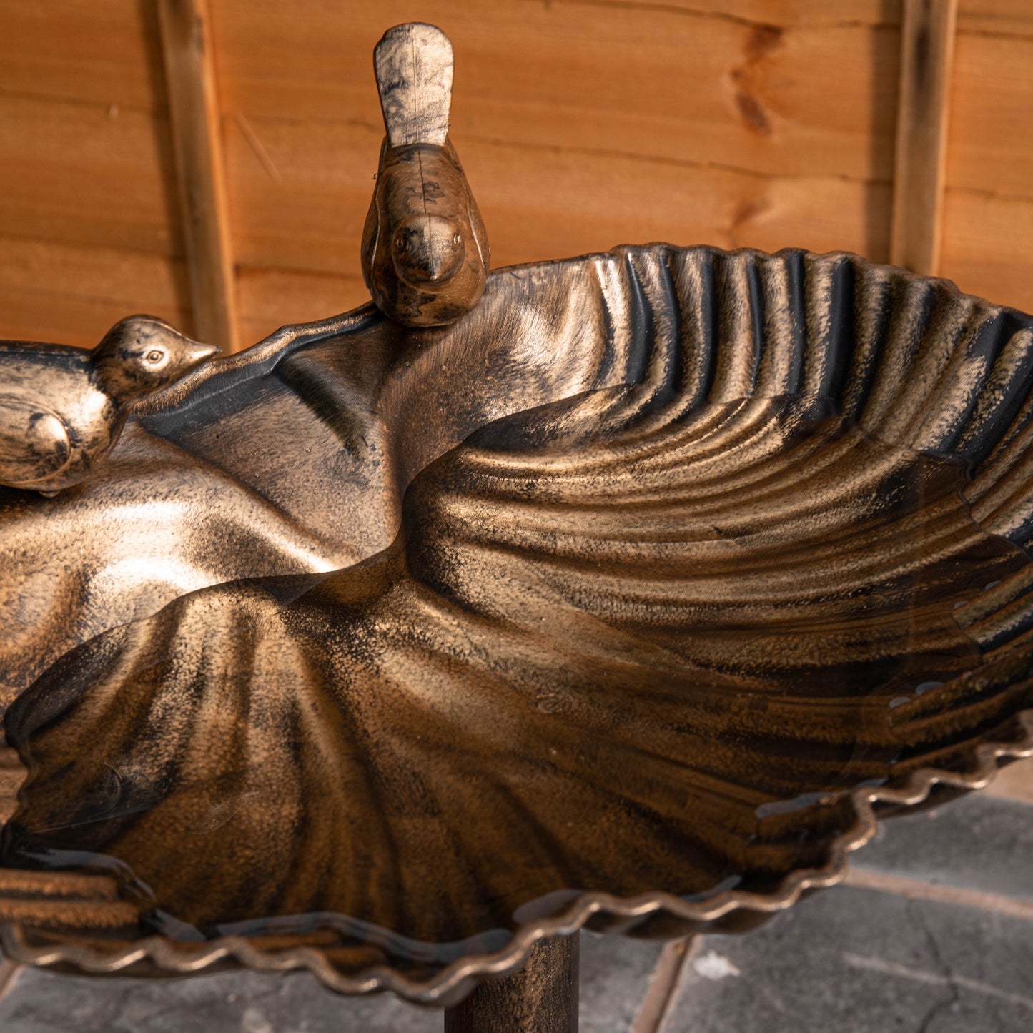 Factory Seconds: 81cm Bronze Effect Garden Patio Bird Bath with Bird Sculptures